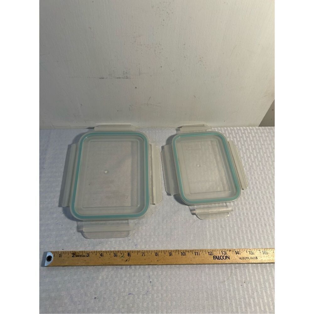 2 Glasslock lids lot‎ 8"x6 and 5x7"